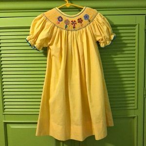 Lollipops- Yellow polka dot smocked dress 3